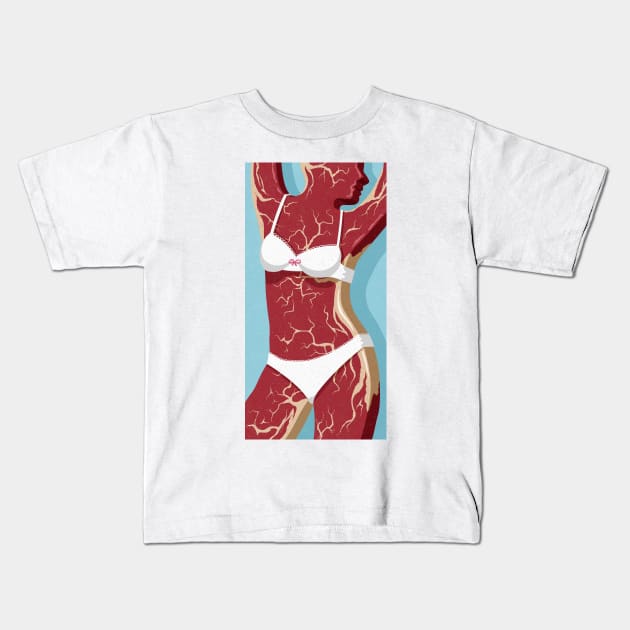 Meat Woman Kids T-Shirt by John Holcroft